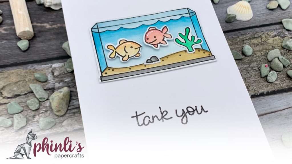 simple thank you card with lawn fawn fintastic friends