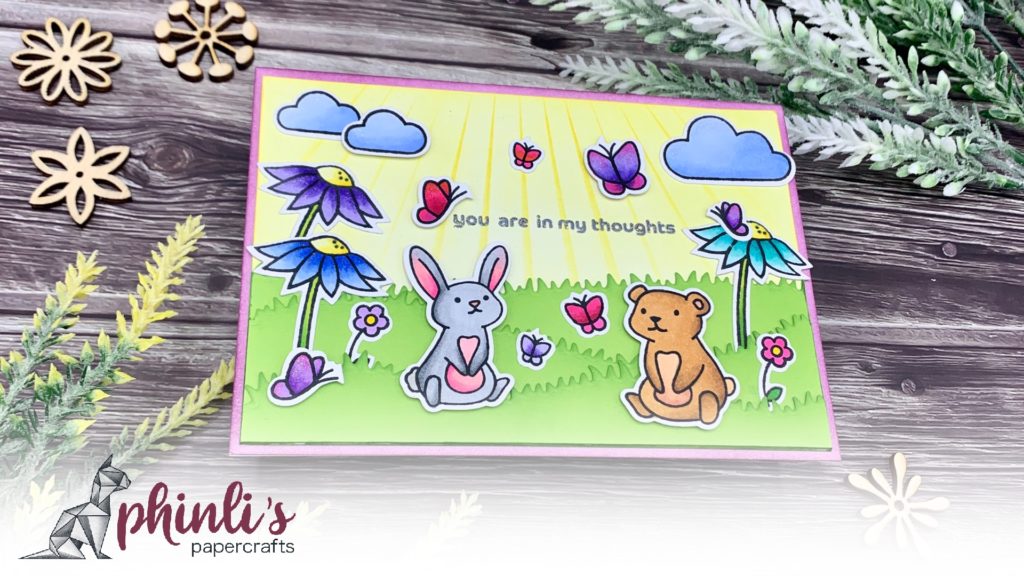 lawn fawn spring card «you're in my thoughts»