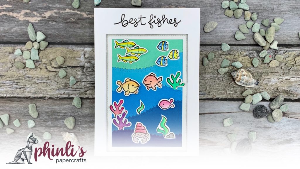 lawn fawn birthday card «best fishes»