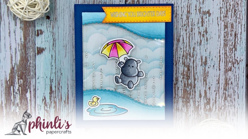 clearly besotted rain shaker card «wishing you brighter days»