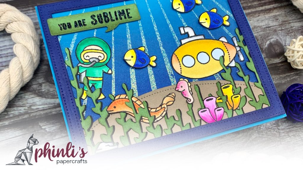 lawn fawn underwater card «you are sublime»