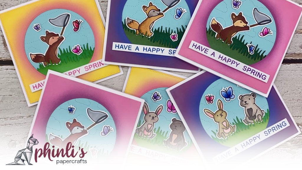 lawn fawn spring cards "happy beary and foxy spring"