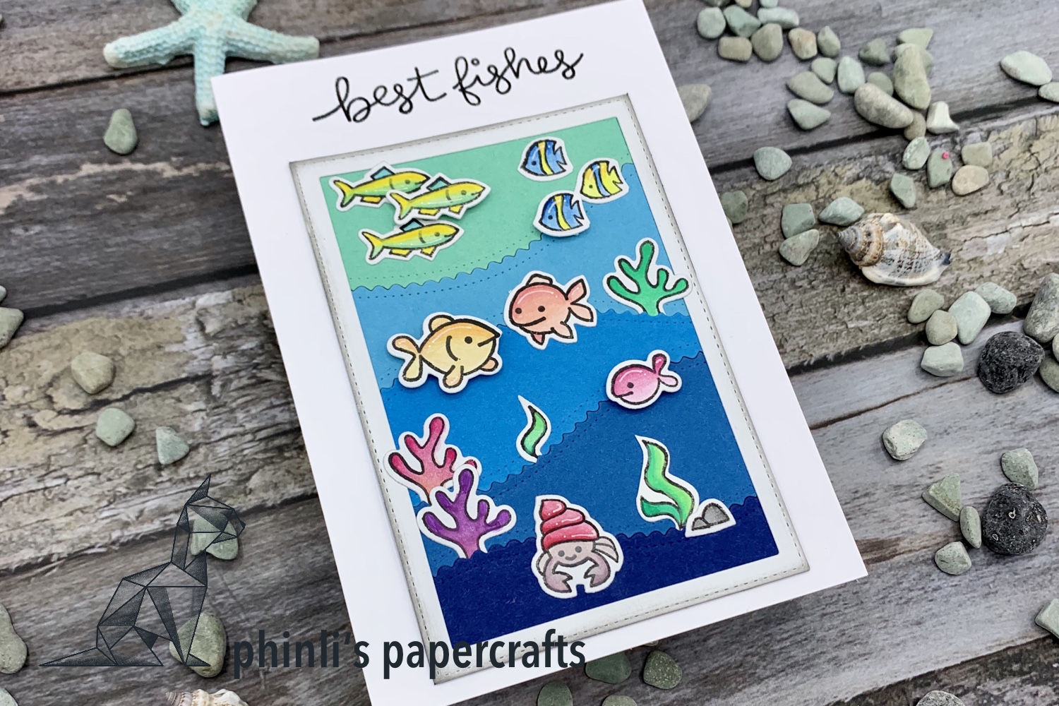 lawn fawn birthday card «best fishes»