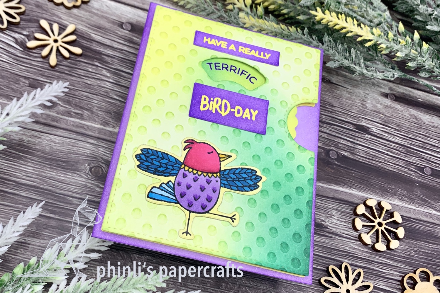 lawn fawn reveal wheel card «bird-day»