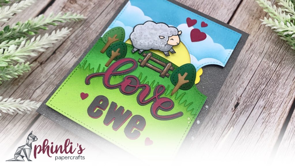 lawn fawn interactive wheel card «love ewe»