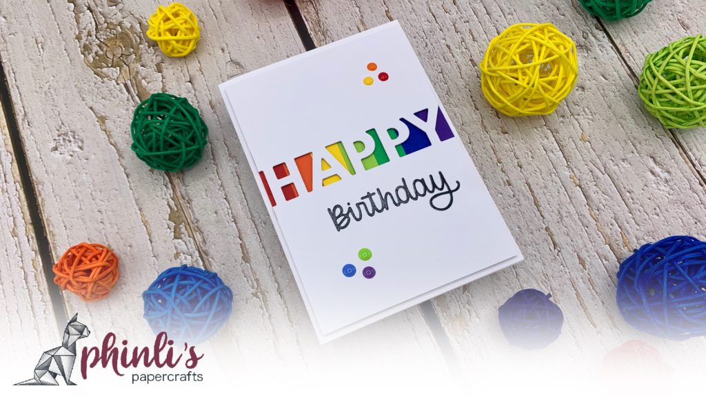 simple rainbow card with tailored expression and nuvo crystal drops