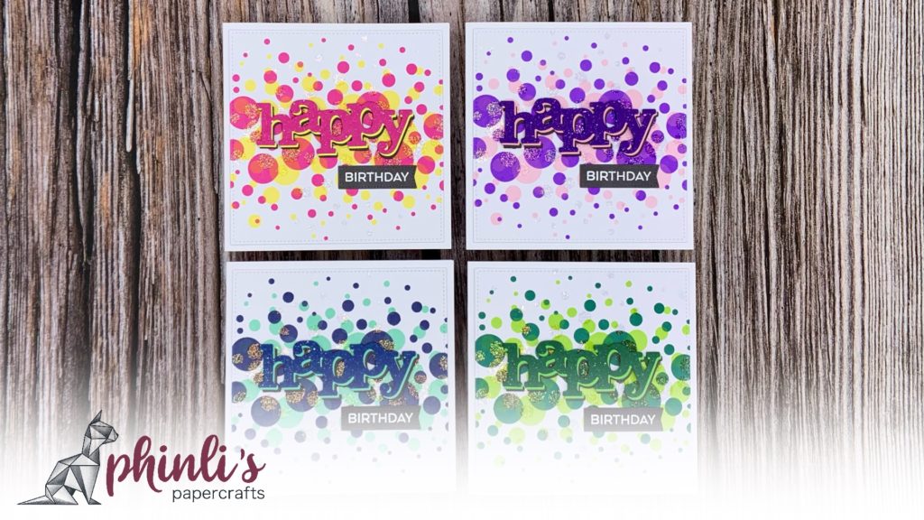 taylored expressions bokeh layered birthday card «happy bubbles»